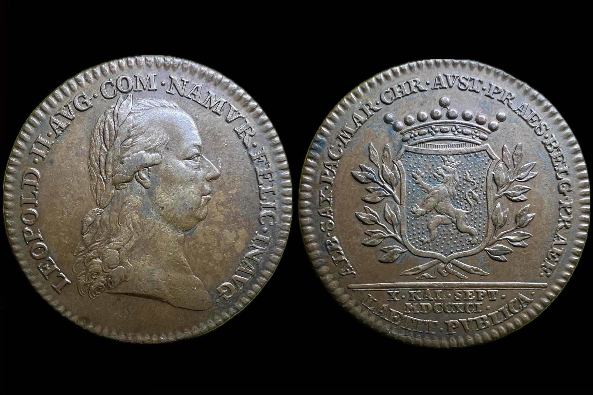 II.Lipót (1791)Tisztelgés Namurban Zseton 