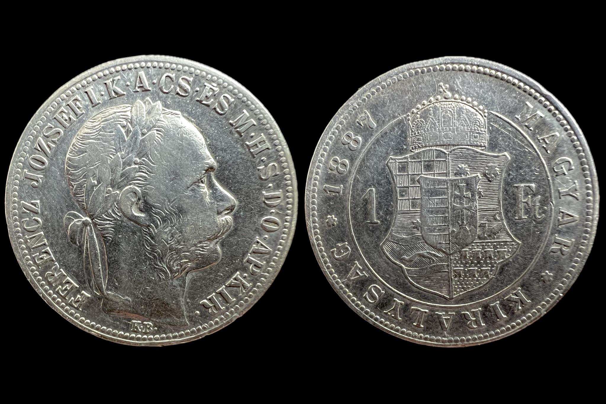 Franz Joseph 1 Forint (1887)K-B aUNC Adamo M15