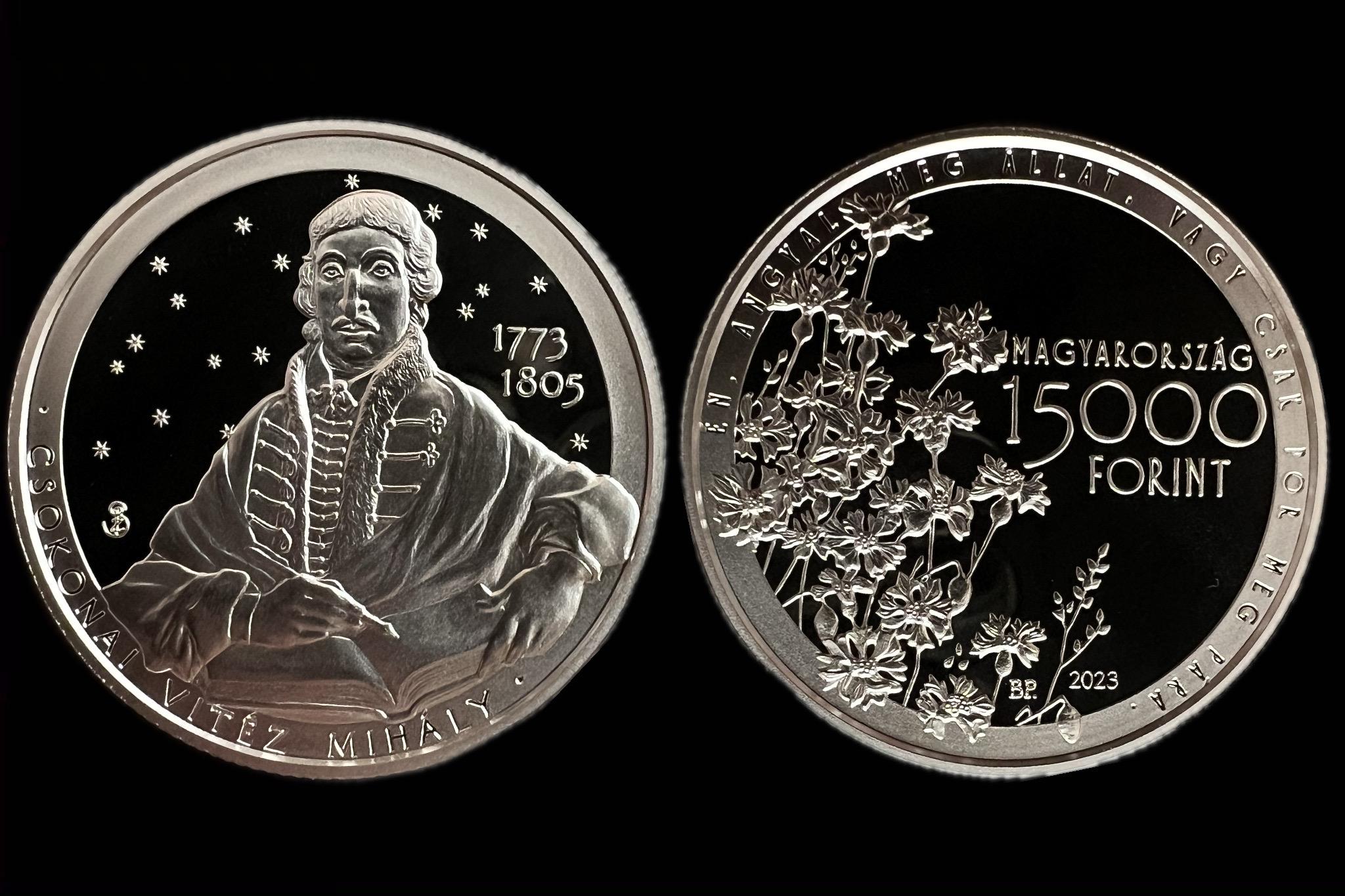 2023. évi Csokonai Vitéz Mihály születésének 250. évfordulója ezüst emlékérme (Proof)UNC prospektussal