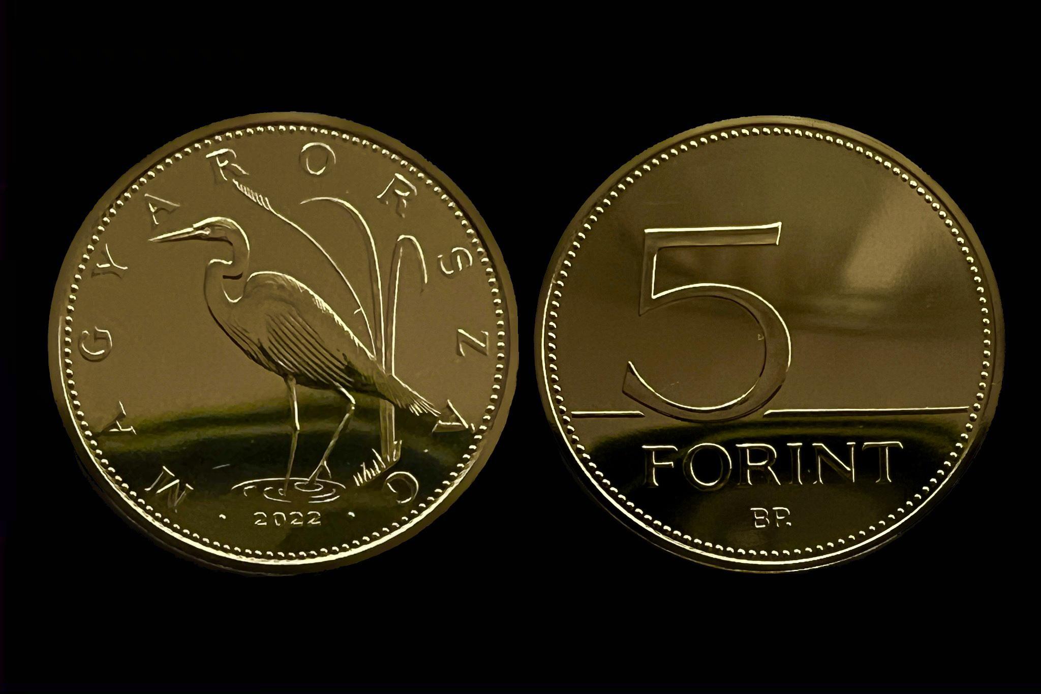 5 Forint (2022) UNC Felkefélt, fényesített verőtővel készült veret